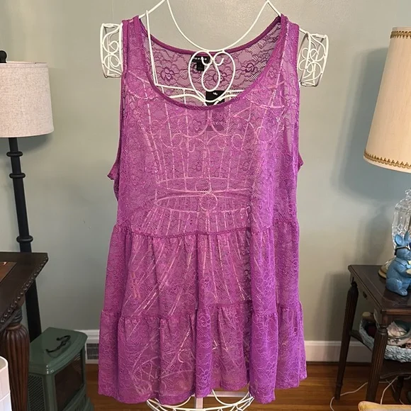 torrid Tops Torrid Purple Tiered Tank Top Poshmark